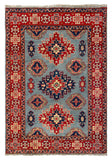 27008-Kazak Hand-Knotted/Handmade Afghan Rug/Carpet Tribal/Nomadic Authentic/ Size: 4'8" x 3'3"