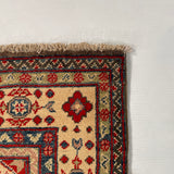 27006-Kazak Hand-Knotted/Handmade Afghan Rug/Carpet Tribal/Nomadic Authentic/ Size: 4'8" x 3'2"