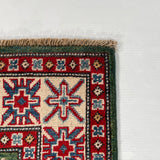 26997-Kazak Hand-Knotted/Handmade Afghan Rug/Carpet Tribal/Nomadic Authentic/ Size: 5'0" x 3'3"