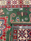 26997-Kazak Hand-Knotted/Handmade Afghan Rug/Carpet Tribal/Nomadic Authentic/ Size: 5'0" x 3'3"