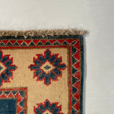 27005-Kazak Hand-Knotted/Handmade Afghan Rug/Carpet Tribal/Nomadic Authentic/ Size: 4'7" x 3'3"