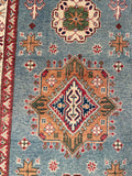 27001-Kazak Hand-Knotted/Handmade Afghan Rug/Carpet Tribal/Nomadic Authentic/ Size: 5'4" x 3'3"