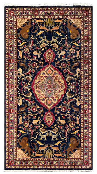 26878-Mashad Hand-Knotted/Handmade Persian Rug/Carpet Traditional Authentic/ Size: 6'5" x 3'5"