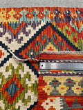 26950- Kelim Hand-Woven/Flat Weaved/Handmade Afghan /Carpet Tribal/Nomadic Authentic/Size: 6'6" x 2'6"