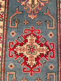 26983-Kazak Hand-Knotted/Handmade Afghan Rug/Carpet Tribal/Nomadic Authentic/ Size: 9'10" x 2'6"