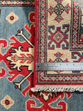 26983-Kazak Hand-Knotted/Handmade Afghan Rug/Carpet Tribal/Nomadic Authentic/ Size: 9'10" x 2'6"