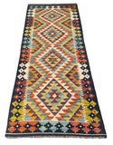 26952- Kelim Hand-Woven/Flat Weaved/Handmade Afghan /Carpet Tribal/Nomadic Authentic/Size: 6'1" x 2'4"