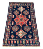 27018-Kazak Hand-Knotted/Handmade Afghan Rug/Carpet Tribal/Nomadic Authentic/ Size: 4'0" x 2'5"