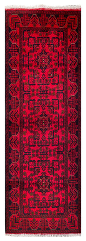 26920 - Khal Mohammad Hand-Knotted/Handmade Afghan Rug/Carpet/Traditional/Authentic/Size: 6'4" x 2'7"