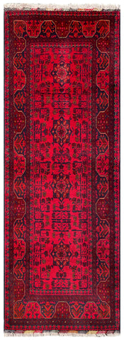 26919 - Khal Mohammad Hand-Knotted/Handmade Afghan Rug/Carpet/Traditional/Authentic/Size: 6'6" x 2'8"