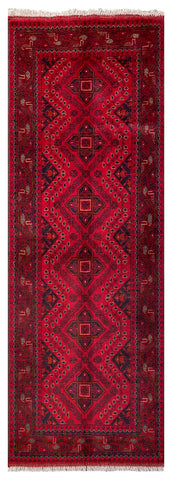 26924 - Khal Mohammad Hand-Knotted/Handmade Afghan Rug/Carpet/Traditional/Authentic/Size: 6'3" x 2'6"