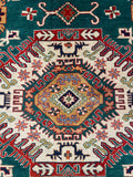 26989-Kazak Hand-Knotted/Handmade Afghan Rug/Carpet Tribal/Nomadic Authentic/ Size: 9'9" x 8'0"