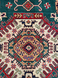 26929-Kazak Hand-Knotted/Handmade Afghan Rug/Carpet Tribal/Nomadic Authentic/ Size: 10'4" x 8'1"