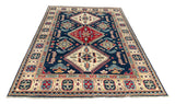 26908-Kazak Hand-Knotted/Handmade Afghan Rug/Carpet Tribal/Nomadic Authentic/ Size: 8'3" x 5'10"