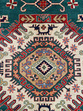 26991-Kazak Hand-Knotted/Handmade Afghan Rug/Carpet Tribal/Nomadic Authentic/ Size: 11'2" x 8'2"