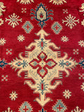 26927-Kazak Hand-Knotted/Handmade Afghan Rug/Carpet Tribal/Nomadic Authentic/ Size: 9'5" x 7'9"