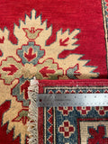 26927-Kazak Hand-Knotted/Handmade Afghan Rug/Carpet Tribal/Nomadic Authentic/ Size: 9'5" x 7'9"