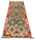 26948- Kelim Hand-Woven/Flat Weaved/Handmade Afghan /Carpet Tribal/Nomadic Authentic/Size: 6'6" x 2'6"