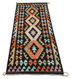 26934- Kelim Hand-Woven/Flat Weaved/Handmade Afghan /Carpet Tribal/Nomadic Authentic/Size: 6'4" x 2'7"