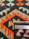 26934- Kelim Hand-Woven/Flat Weaved/Handmade Afghan /Carpet Tribal/Nomadic Authentic/Size: 6'4" x 2'7"