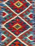 26944- Kelim Hand-Woven/Flat Weaved/Handmade Afghan /Carpet Tribal/Nomadic Authentic/Size: 6'7" x 2'4"