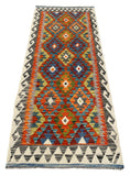 26951- Kelim Hand-Woven/Flat Weaved/Handmade Afghan /Carpet Tribal/Nomadic Authentic/Size: 6'5" x 2'6"