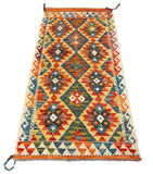 26945- Kelim Hand-Woven/Flat Weaved/Handmade Afghan /Carpet Tribal/Nomadic Authentic/Size: 6'1" x 2'7"