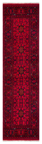 26921 - Khal Mohammad Hand-Knotted/Handmade Afghan Rug/Carpet/Traditional/Authentic/Size: 9'5" x 2'6"