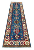 26980-Kazak Hand-Knotted/Handmade Afghan Rug/Carpet Tribal/Nomadic Authentic/ Size: 9'7" x 2'7"