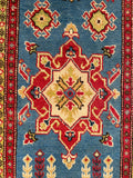 26981-Kazak Hand-Knotted/Handmade Afghan Rug/Carpet Tribal/Nomadic Authentic/ Size: 10'1" x 2'6"