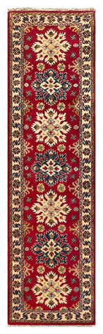 26986-Kazak Hand-Knotted/Handmade Afghan Rug/Carpet Tribal/Nomadic Authentic/ Size: 9'3" x 2'6"