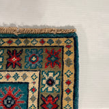 27015-Kazak Hand-Knotted/Handmade Afghan Rug/Carpet Tribal/Nomadic Authentic/ Size: 2'9" x 2'0"