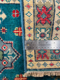 27015-Kazak Hand-Knotted/Handmade Afghan Rug/Carpet Tribal/Nomadic Authentic/ Size: 2'9" x 2'0"