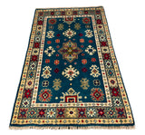 27014-Kazak Hand-Knotted/Handmade Afghan Rug/Carpet Tribal/Nomadic Authentic/ Size: 2'9" x 2'0"