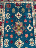 27014-Kazak Hand-Knotted/Handmade Afghan Rug/Carpet Tribal/Nomadic Authentic/ Size: 2'9" x 2'0"