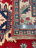 27007-Kazak Hand-Knotted/Handmade Afghan Rug/Carpet Tribal/Nomadic Authentic/ Size: 5'0" x 3'4"