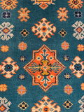 27013-Kazak Hand-Knotted/Handmade Afghan Rug/Carpet Tribal/Nomadic Authentic/ Size: 2'9" x 2'0"