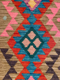 26955- Kelim Hand-Woven/Flat Weaved/Handmade Afghan /Carpet Tribal/Nomadic Authentic/Size: 6'2" x 2'4"