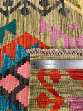 26955- Kelim Hand-Woven/Flat Weaved/Handmade Afghan /Carpet Tribal/Nomadic Authentic/Size: 6'2" x 2'4"