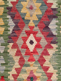 26953- Kelim Hand-Woven/Flat Weaved/Handmade Afghan /Carpet Tribal/Nomadic Authentic/Size: 6'8" x 2'6"