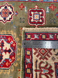 27020-Kazak Hand-Knotted/Handmade Afghan Rug/Carpet Tribal/Nomadic Authentic/ Size: 3'9" x 2'6"