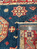 26994-Kazak Hand-Knotted/Handmade Afghan Rug/Carpet Tribal/Nomadic Authentic/ Size: 4'7" x 2'8"