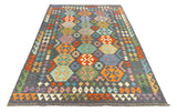 26965- Kelim Hand-Woven/Flat Weaved/Handmade Afghan /Carpet Tribal/Nomadic Authentic/Size: 8'2" x 5'7"