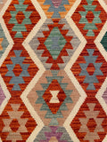 26960- Kelim Hand-Woven/Flat Weaved/Handmade Afghan /Carpet Tribal/Nomadic Authentic/Size: 8'1" x 5'7"