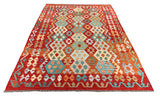 26959- Kelim Hand-Woven/Flat Weaved/Handmade Afghan /Carpet Tribal/Nomadic Authentic/Size: 8'3" x 5'9"