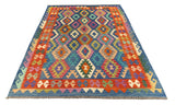 26963- Kelim Hand-Woven/Flat Weaved/Handmade Afghan /Carpet Tribal/Nomadic Authentic/Size: 8'1" x 5'9"