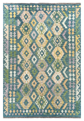 26937- Kelim Hand-Woven/Flat Weaved/Handmade Afghan /Carpet Tribal/Nomadic Authentic/Size: 8'4" x 5'7"