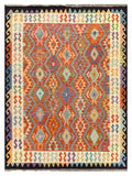 27023- Kelim Hand-Woven/Flat Weaved/Handmade Afghan /Carpet Tribal/Nomadic Authentic/Size: 8'3" x 6'0"