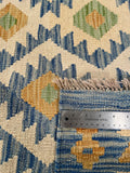 27024- Kelim Hand-Woven/Flat Weaved/Handmade Afghan /Carpet Tribal/Nomadic Authentic/Size: 7'9" x 5'8"