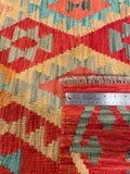 26933- Kelim Hand-Woven/Flat Weaved/Handmade Afghan /Carpet Tribal/Nomadic Authentic/Size: 7'7" x 5'7"